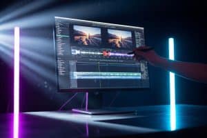 Création vidéo professionnelle IA interface montage