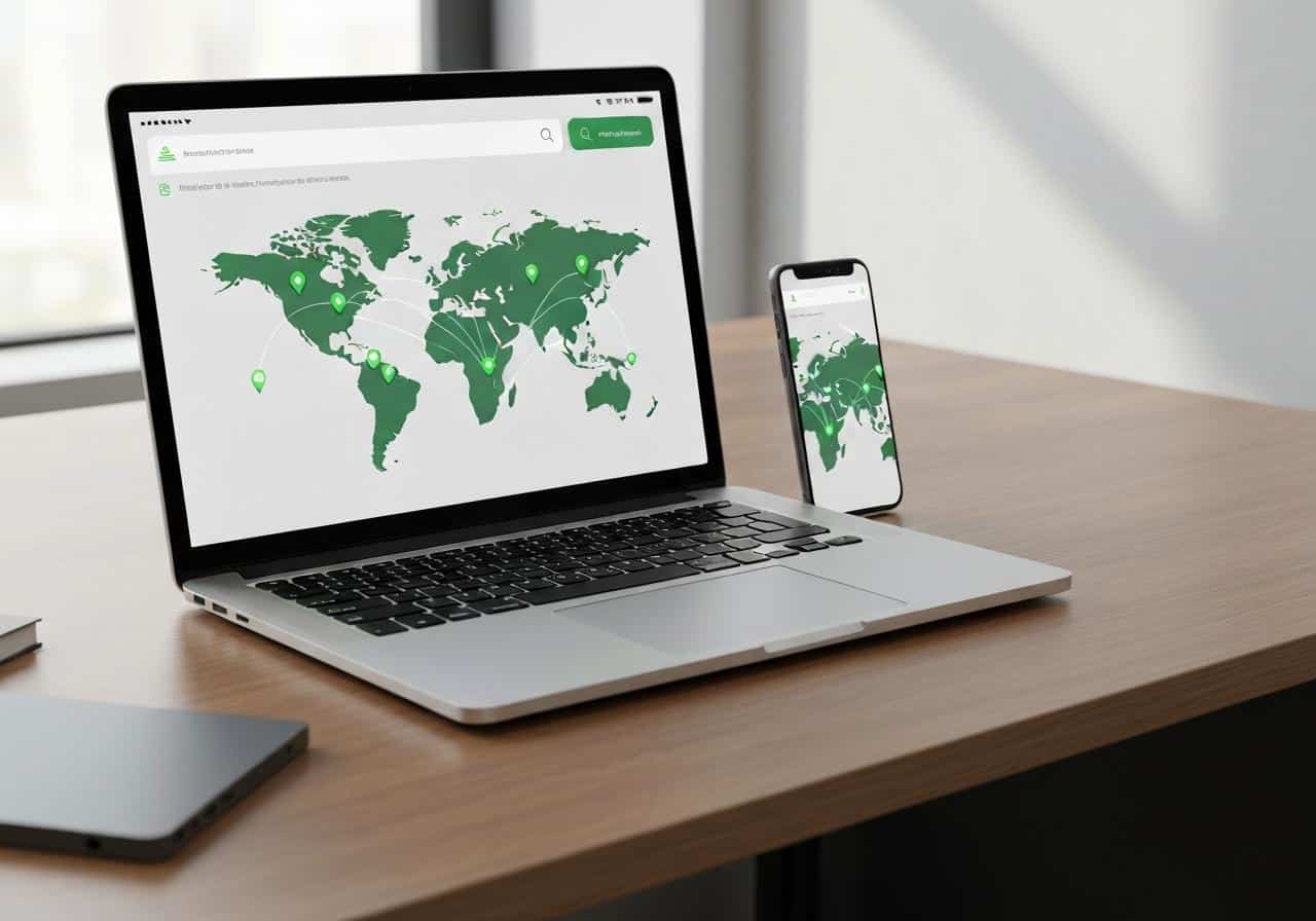 Interface application NordVPN sur smartphone et ordinateur