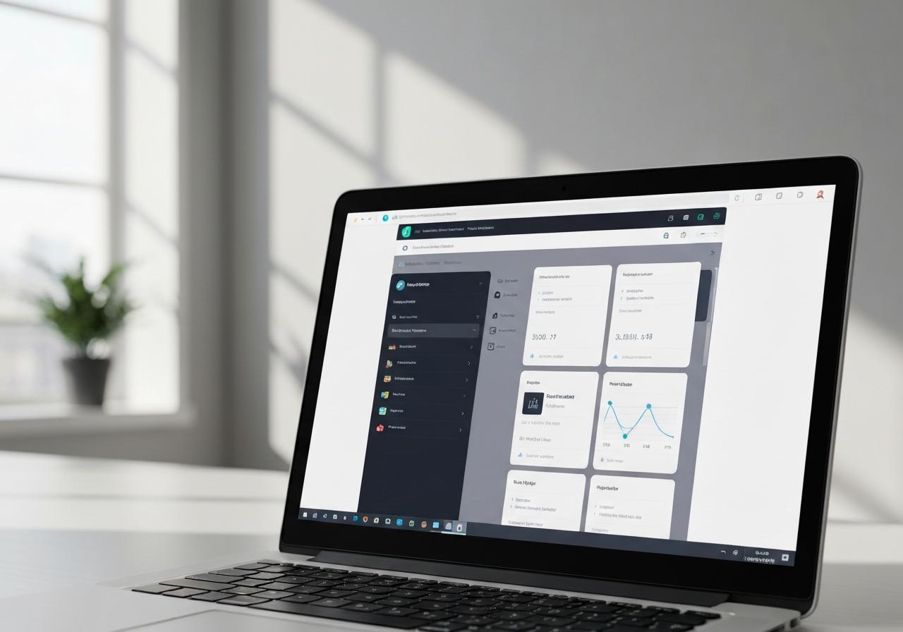 Interface tableau de bord WordPress avec menu de navigation