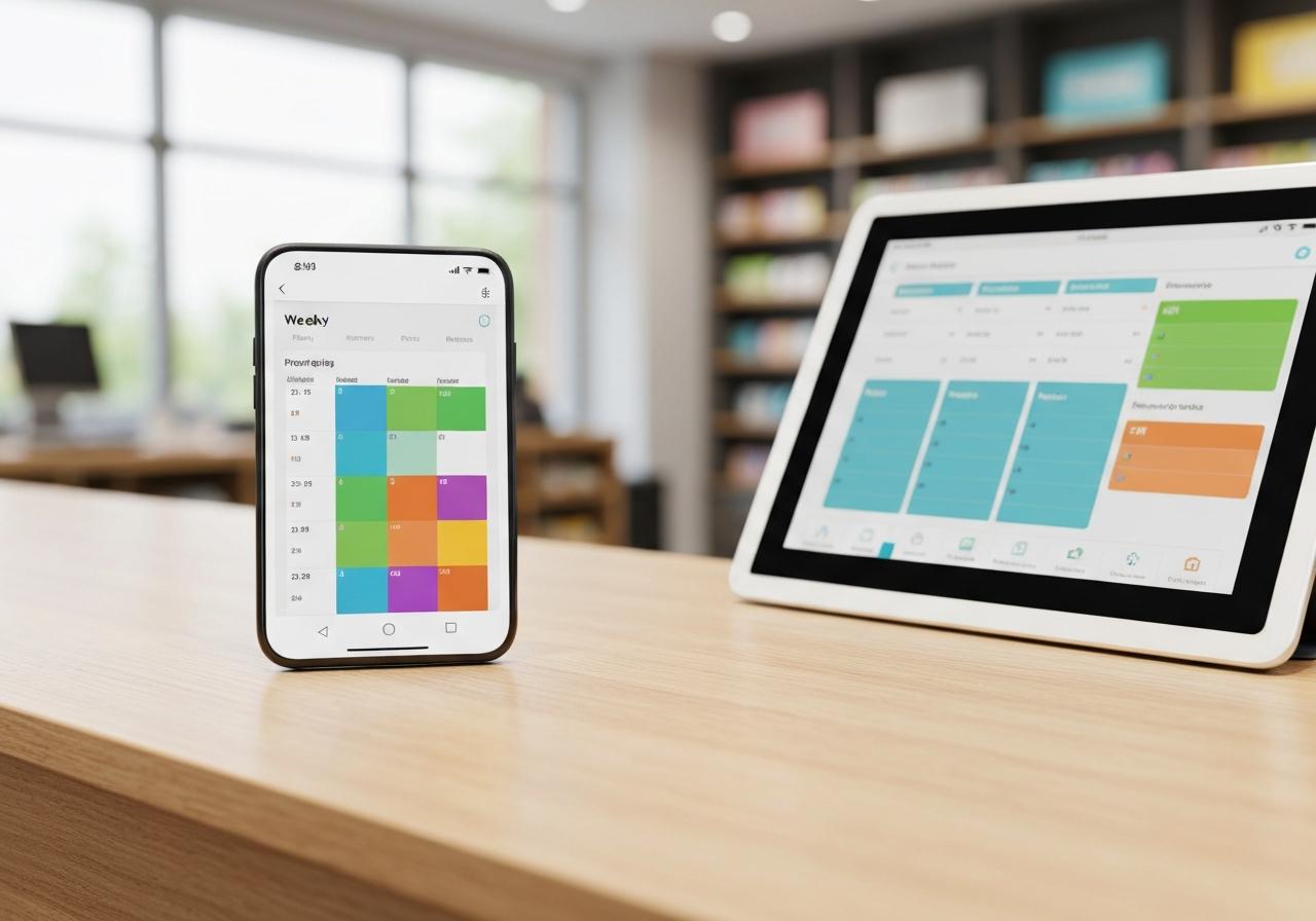 Application planning boutique sur smartphone tablette