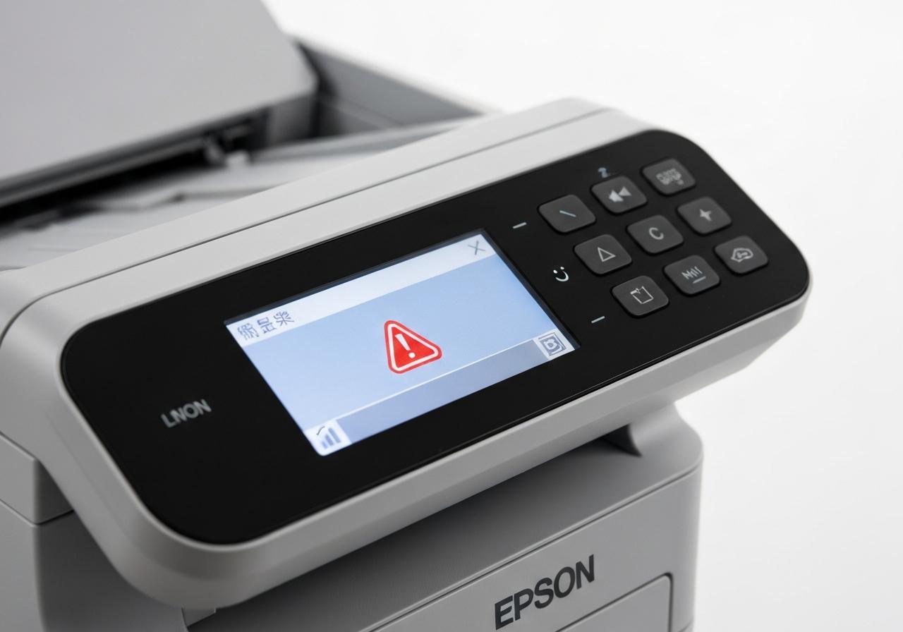 Écran LCD imprimante Epson XP-2200 affichant alerte cartouche
